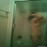 Showering amateurs unaware of the hidden camera