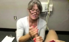 Mature Handjob Milf With Glasses Jerking