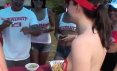 College Girls Flashing Their Tits At A Tailgate Party