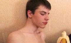 Twink Teaser Peels A Banana And Beats His Meat