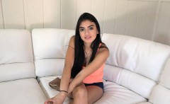 Latina teen sucks and fucks her way into renting a room