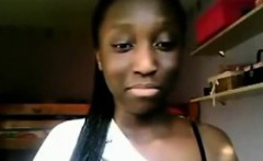 Sweet ebony teen teases on her camera