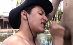 Latino Sucks Cock Outside