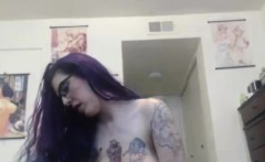 Huge Tits Tattooed Fuck Her Ass With A Dildo For Daddy
