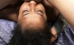 Short Haired Black Ghetto Whore Gagging On White Dicks