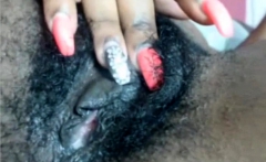 Hairy ebony amateur drilled hard