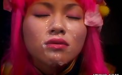 Horny Kao Sugimori receives a massive cum facial