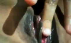 Very horny wet EBONY pussy play