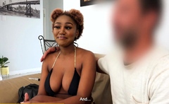 African Casting Busty Black Bikini Babe Aces