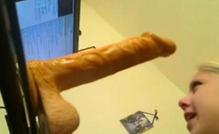 Blonde Deep Throats Dildo