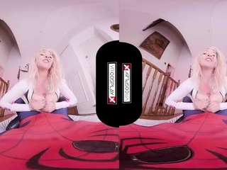 Gwen Spider - VR POV cock riding with busty blonde cowgirl