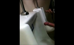 Outdoor Wank Session for Two Slim Dicks at the Urinals